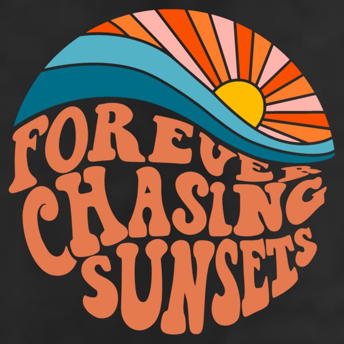 Retro Vintage Forever Chasing Sunsets Aesthetic Golf Towel