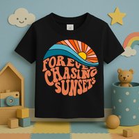 Retro Vintage Forever Chasing Sunsets Aesthetic Toddler T-Shirt