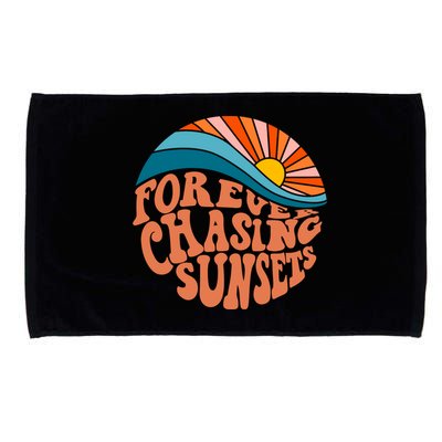 Retro Vintage Forever Chasing Sunsets Aesthetic Microfiber Hand Towel