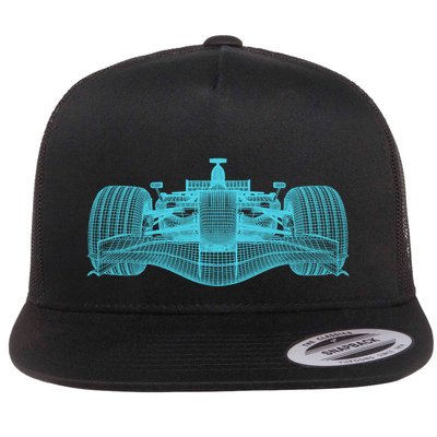 Retro Vintage Formula Racing Lovers Silhouette Gift Flatbill Hat