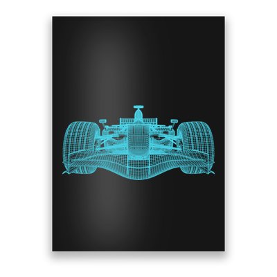 Retro Vintage Formula Racing Lovers Silhouette Gift Poster
