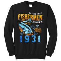 Retro Vintage Fisherman Are Born In 1931 Fishing Birthday Sweatshirt