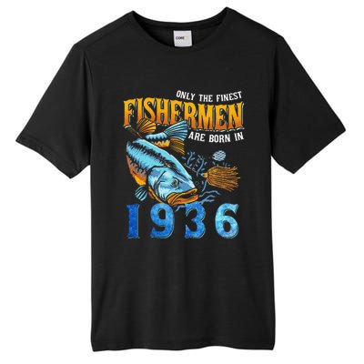 Retro Vintage Fisherman Are Born In 1936 Fishing Birthday Tall Fusion ChromaSoft Performance T-Shirt