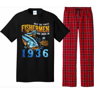 Retro Vintage Fisherman Are Born In 1936 Fishing Birthday Pajama Set