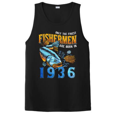 Retro Vintage Fisherman Are Born In 1936 Fishing Birthday PosiCharge Competitor Tank