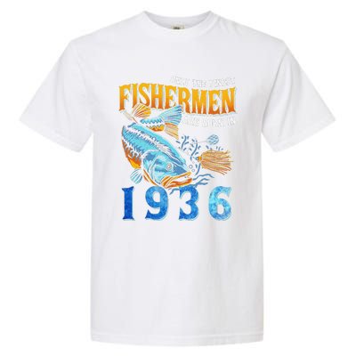 Retro Vintage Fisherman Are Born In 1936 Fishing Birthday Garment-Dyed Heavyweight T-Shirt