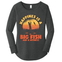 Retro Vintage Fishing Funny Saying Happines Is A Big Fish Women's Perfect Tri Tunic Long Sleeve Shirt