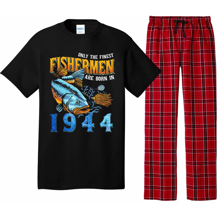 Retro Vintage Fisherman Are Born In 1944 Fishing Birthday Pajama Set