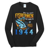 Retro Vintage Fisherman Are Born In 1944 Fishing Birthday Tall Long Sleeve T-Shirt