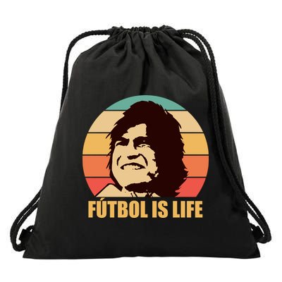 Retro Vintage Futbol Is Life Drawstring Bag