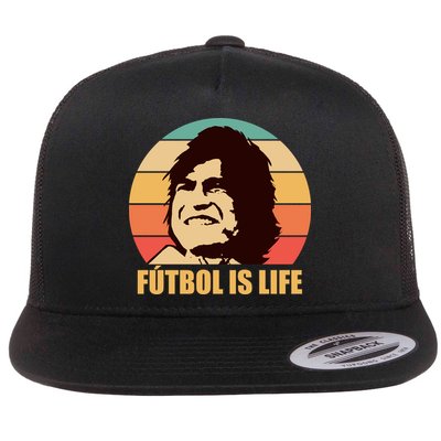 Retro Vintage Futbol Is Life Flatbill Hat