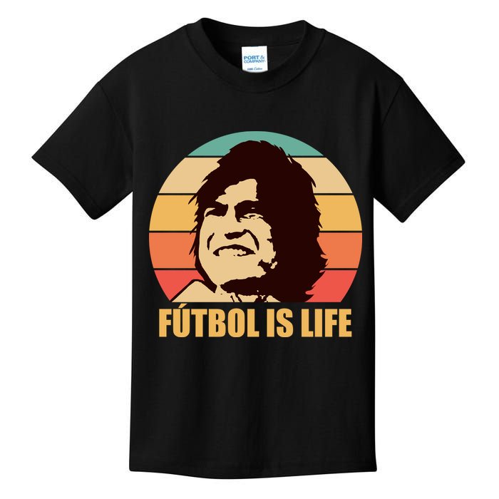 Retro Vintage Futbol Is Life Kids T-Shirt