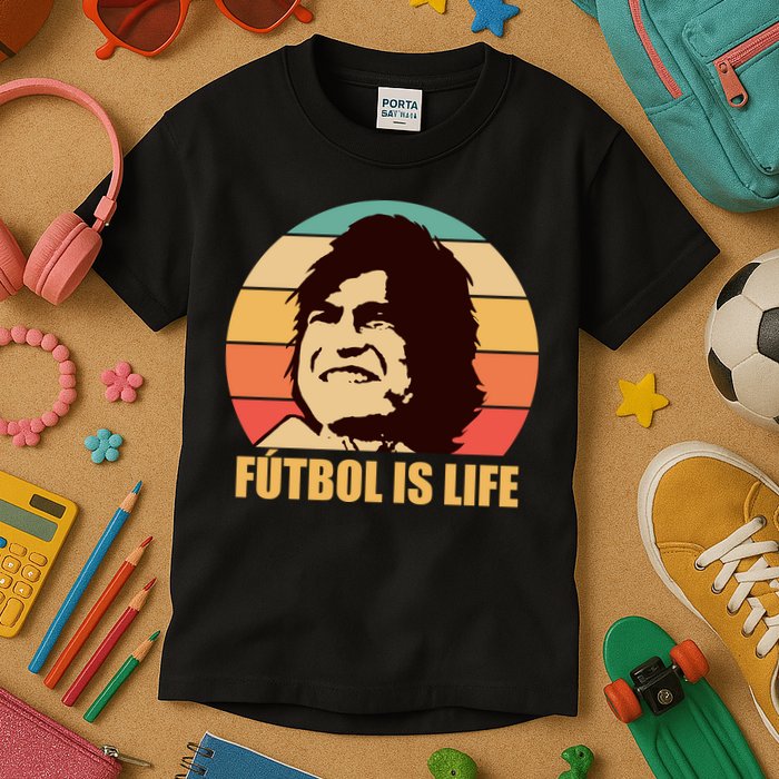 Retro Vintage Futbol Is Life Kids T-Shirt