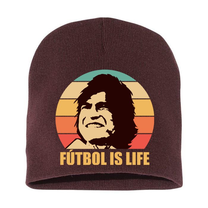 Retro Vintage Futbol Is Life Short Acrylic Beanie