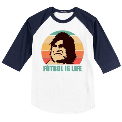 Retro Vintage Futbol Is Life Baseball Sleeve Shirt