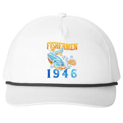 Retro Vintage Fisherman Are Born In 1946 Fishing Birthday Snapback Five-Panel Rope Hat