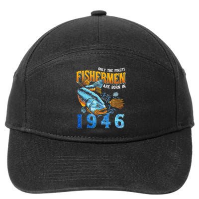 Retro Vintage Fisherman Are Born In 1946 Fishing Birthday 7-Panel Snapback Hat