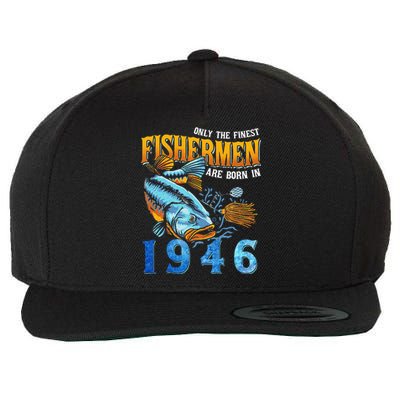 Retro Vintage Fisherman Are Born In 1946 Fishing Birthday Wool Snapback Cap