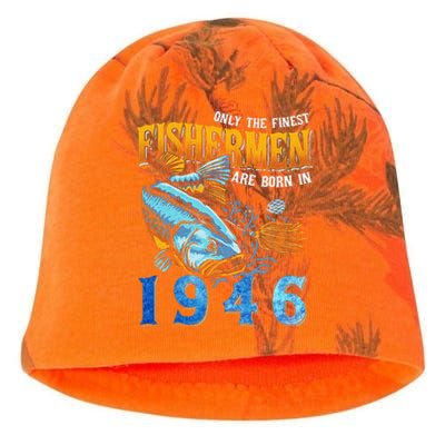 Retro Vintage Fisherman Are Born In 1946 Fishing Birthday Kati - Camo Knit Beanie