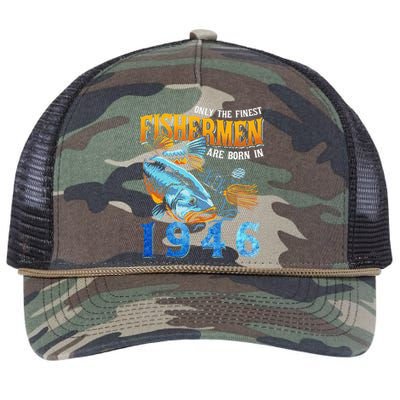 Retro Vintage Fisherman Are Born In 1946 Fishing Birthday Retro Rope Trucker Hat Cap