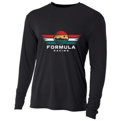 Retro Vintage Formula Racing Lovers Formula Racing Cooling Performance Long Sleeve Crew