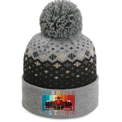 Retro Vintage Formula Racing Lovers Race Car Fan The Baniff Cuffed Pom Beanie