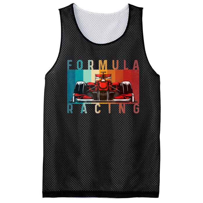 Retro Vintage Formula Racing Lovers Race Car Fan Mesh Reversible Basketball Jersey Tank