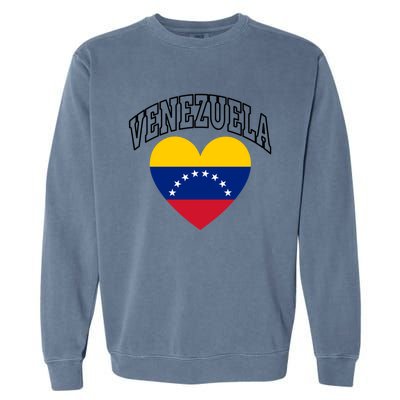 Retro Venezuela Flag Athletic Sport Heart Meaningful Gift Garment-Dyed Sweatshirt