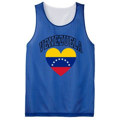 Retro Venezuela Flag Athletic Sport Heart Meaningful Gift Mesh Reversible Basketball Jersey Tank