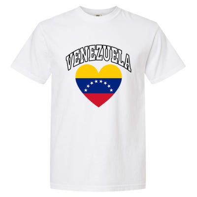 Retro Venezuela Flag Athletic Sport Heart Meaningful Gift Garment-Dyed Heavyweight T-Shirt