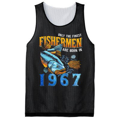 Retro Vintage Fisherman Are Born In 1967 Fishing Birthday Mesh Reversible Basketball Jersey Tank