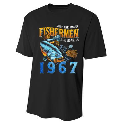 Retro Vintage Fisherman Are Born In 1967 Fishing Birthday Performance Sprint T-Shirt