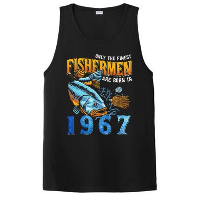 Retro Vintage Fisherman Are Born In 1967 Fishing Birthday PosiCharge Competitor Tank