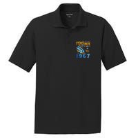 Retro Vintage Fisherman Are Born In 1967 Fishing Birthday PosiCharge RacerMesh Polo