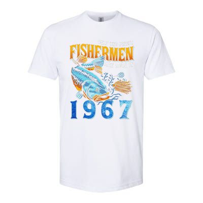 Retro Vintage Fisherman Are Born In 1967 Fishing Birthday Softstyle CVC T-Shirt