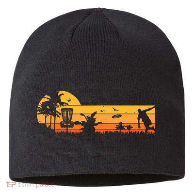 Retro Vintage Frisbee Golf Player Design | Disc Golf Sustainable Beanie