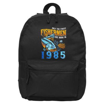Retro Vintage Fisherman Are Born In 1985 Fishing Birthday 16 in Basic Backpack