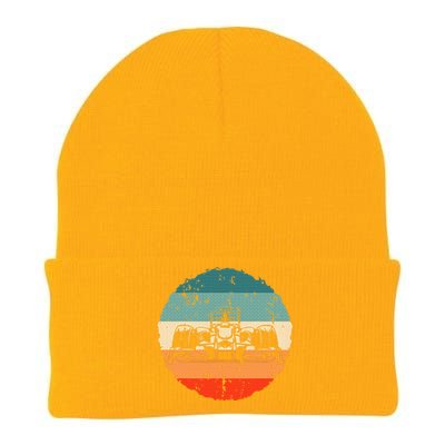 Retro vintage Formula Racing Lovers Silhouette Race Car fan Knit Cap Winter Beanie