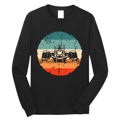 Retro vintage Formula Racing Lovers Silhouette Race Car fan Long Sleeve Shirt