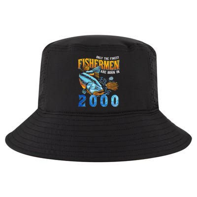 Retro Vintage Fisherman Are Born In 2000 Fishing Birthday Cool Comfort Performance Bucket Hat