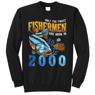 Retro Vintage Fisherman Are Born In 2000 Fishing Birthday Sweatshirt