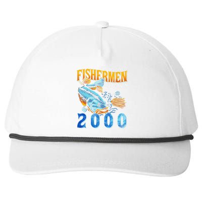 Retro Vintage Fisherman Are Born In 2000 Fishing Birthday Snapback Five-Panel Rope Hat