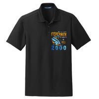 Retro Vintage Fisherman Are Born In 2000 Fishing Birthday Dry Zone Grid Polo