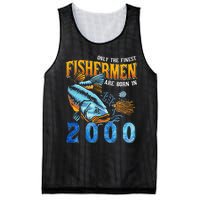 Retro Vintage Fisherman Are Born In 2000 Fishing Birthday Mesh Reversible Basketball Jersey Tank