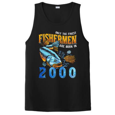 Retro Vintage Fisherman Are Born In 2000 Fishing Birthday PosiCharge Competitor Tank