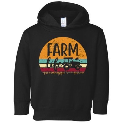 Retro Vintage Farm Life Farming Tractor Family Farmer Toddler Hoodie