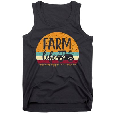 Retro Vintage Farm Life Farming Tractor Family Farmer Tank Top