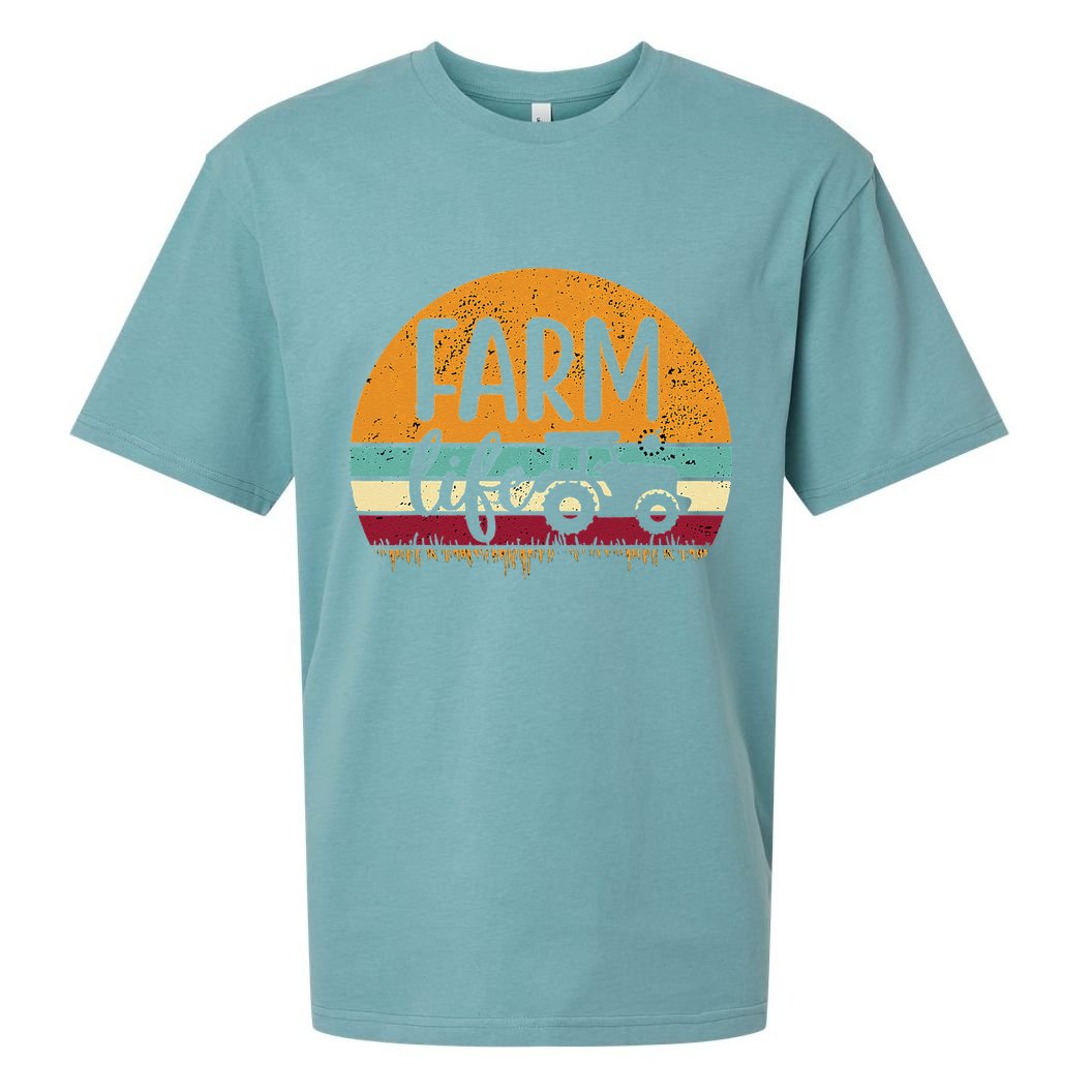 Retro Vintage Farm Life Farming Tractor Family Farmer Sueded Cloud Jersey T-Shirt