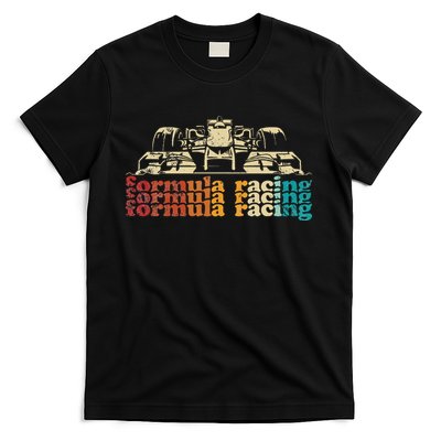 Retro Vintage Formula Racing Silhouette Race Car Lovers Fan T-Shirt