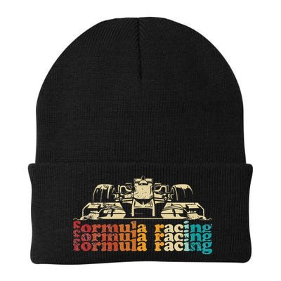 Retro Vintage Formula Racing Silhouette Race Car Lovers Fan Beanie
